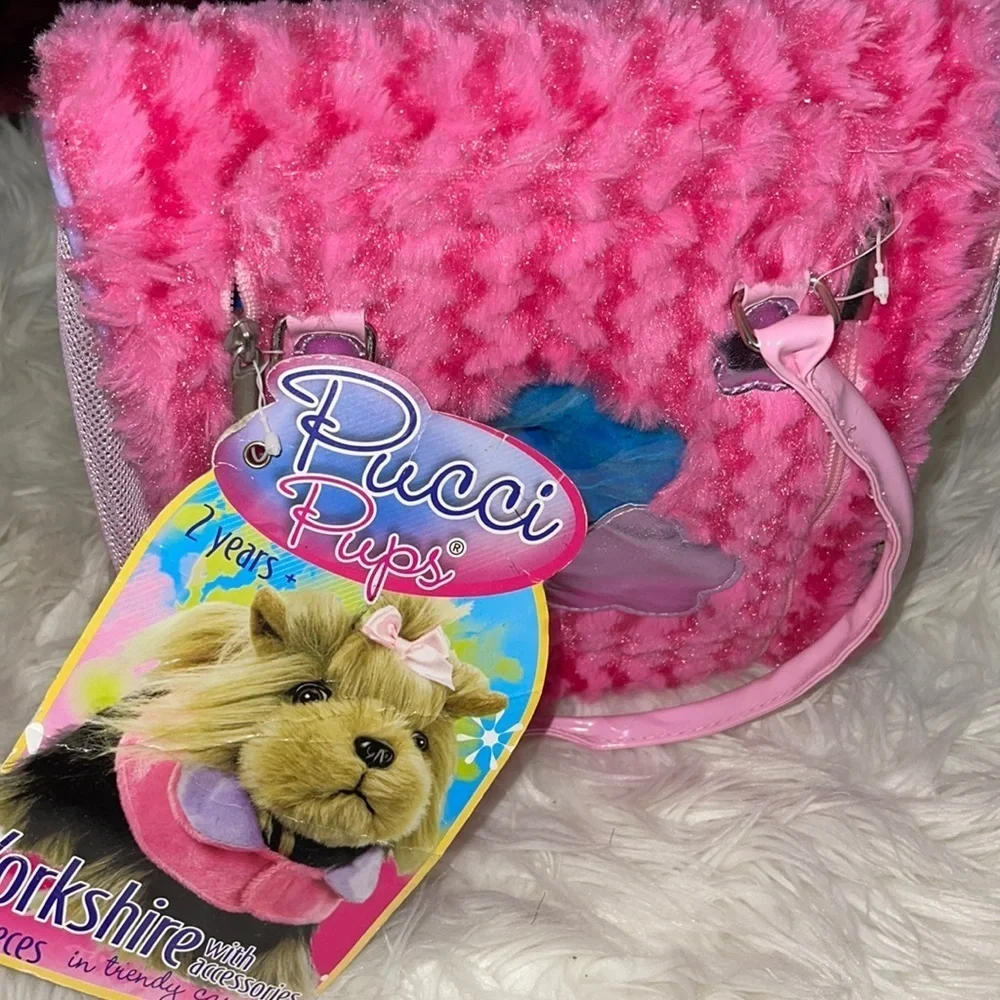 Pink Plush Small Pet Carrier